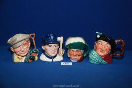 Three Royal Doulton Toby Jugs including Toby Phillpot, The Baseball Player,