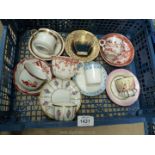A small quantity of cabinet cups and saucers including Bavarian, Crescent, Aynsley, Oriental etc.