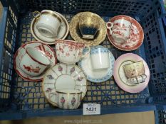 A small quantity of cabinet cups and saucers including Bavarian, Crescent, Aynsley, Oriental etc.