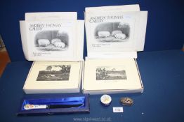 A quantity of miscellanea to include Andrew Thomas table mats, Charles and Diana pill box,