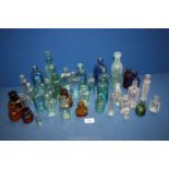 A selection of bottles to include Linseed compound, Lung Tonic with glass stopper, Bovril,