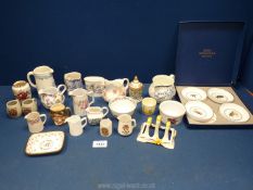 A quantity of small china items to include tea bowls, toast rack etc.