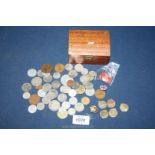 A small box of foreign coins; France, U.A.