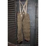 A World War II heated flying Trousers with coils sewn into the fabric and with braces, 24 volt No.