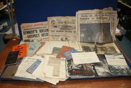 A quantity of miscellanea including old scrap books with newspaper cuttings and hand annotated