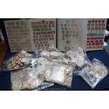 A quantity of loose stamps and two Stock books including one with stamps of India etc.