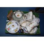 A quantity of china including Royal Worcester 'Evesham' tureen, Burleighware cup and saucer,
