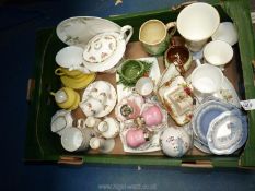 A quantity of miscellaneous china including Sylvac leaf mint sauce jug and stand, jasperware dish,