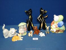 A quantity of animal figurines including Royal Albert 'Goody & Timmy Tiptoes',