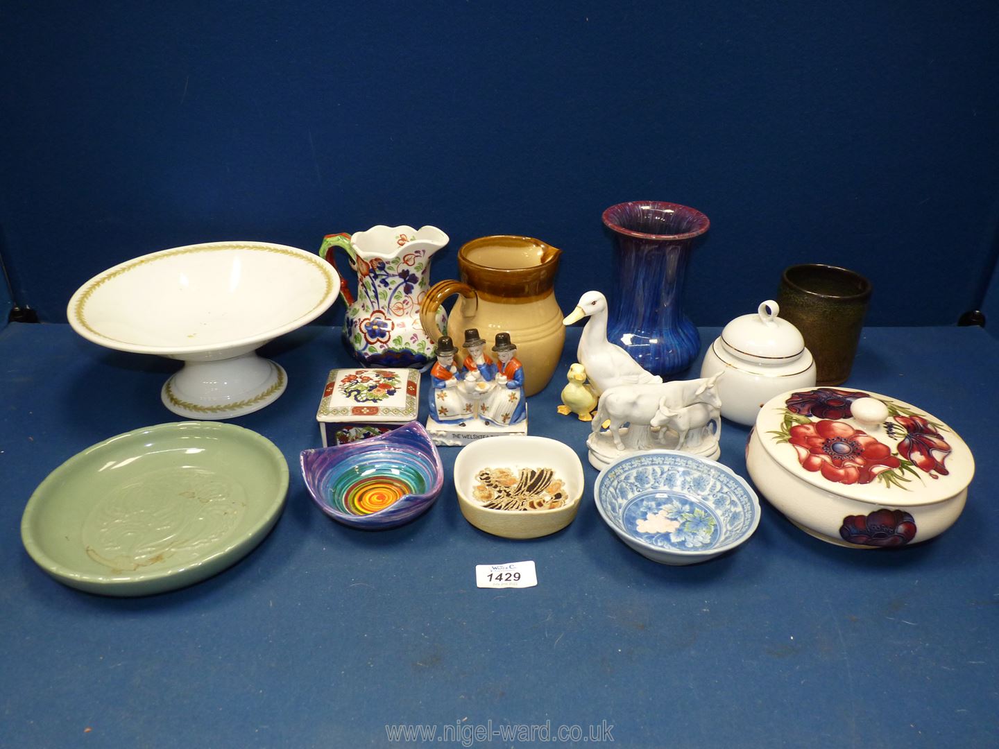 A quantity of china including Limoges 'The Malabor' footed dish, Moorcroft lidded pot (a/f.), T.G.