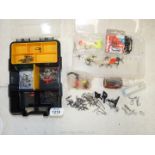Two Tackle Boxes and contents of swivels, hooks and some sea lures.
