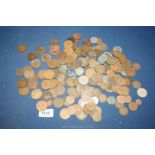 A good quantity of English coinage including 10 and 5 pence pieces, pennies and halfpennies etc.