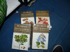 4 volumes of W. J. Bean Tree's and Shrubs Hardy in the British Isles.