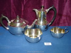 An Epns four piece Teaset comprising of teapot, hot water jug, sugar bowl and milk jug,