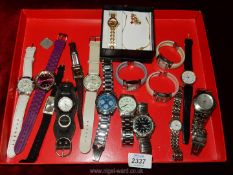 A red tray of mixed ladies/gents watches; Smiths, Lorus, Ben Sherman, Constant, etc.