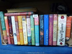 A box of hardback novels by Lindsey Davies.