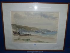 A framed and mounted Watercolour by French artist Marie-Louise Heuclin,