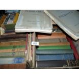 Two boxes of books to include; Knitting books, The Romance of Exploration,