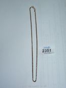 A 9ct gold rolo link chain necklace, 16" long. 6.7 gms approx.