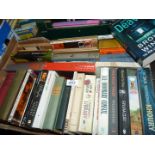 A box of books to include; The Holy Thief, The History of France, Treasure Island, etc.