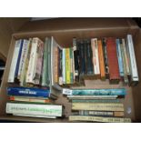 A box of books to include; Collins No. 28 George Eliot Adam Bede, Faust, Parish Churches, etc.