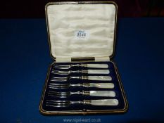 A set of six Silver fish forks, Sheffield, 1917, makers J.A.S, possibly James A.