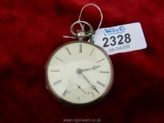 A silver Pocket Watch, London 1843, with Massey lever type 3 movement by Edward Smith,