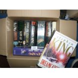 A small quantity of Stephen King novels.