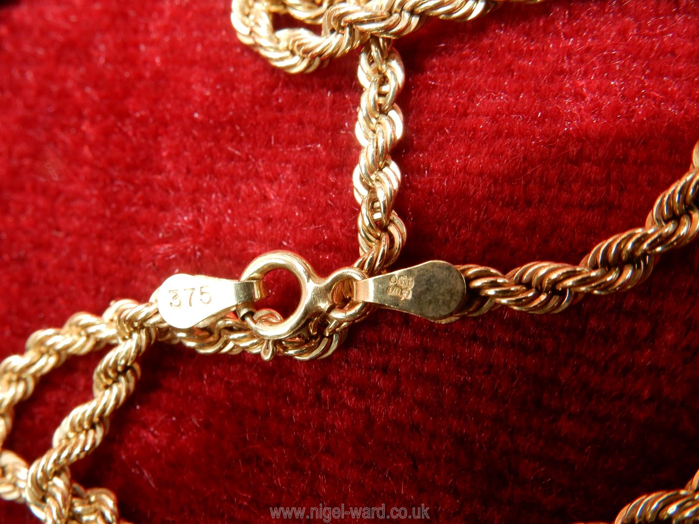 A 9ct gold rope twist necklace, 16" long. 2.6 gms approx. - Image 2 of 3