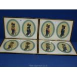 Four framed Military Prints depicting various uniforms drawn by John Mollo,