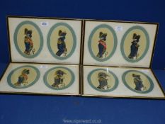 Four framed Military Prints depicting various uniforms drawn by John Mollo,