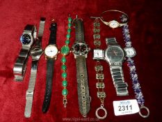 Miscellaneous wristwatches including Diver's watch, Calvin Klein watch, etc.