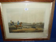A framed and mounted print 'Coursing I. La Chasse Au Chien Warrant I', 25" x 21".