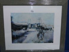 A framed and mounted Print titled 'Into the sunlight - Cannop Colliery' by Gerald Thornton,