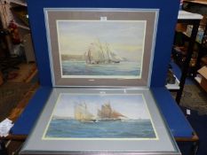 Two Michael Lewis prints of Hoshi Sailing Boats and Provident Thames sailing barges