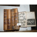 Five leather bound copies of Curiosities of Great Britain by Thomas Dugdale,