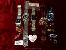 A quantity of Costume Jewellery and watches including novelty Stratton, tie clip, articulated fish,