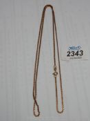 A 9ct gold flat link necklace, 20" long. 6.2 gms approx.