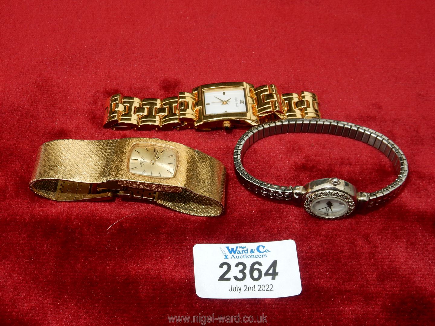 Three ladies wrist watches including Rotary (working at time of lotting), Oskar Emil, etc.