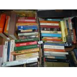 Two boxes of books to include; Stephen Fry, Bill Bryson, Quintin Jardine, etc.
