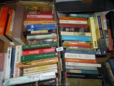 Two boxes of books to include; Stephen Fry, Bill Bryson, Quintin Jardine, etc.