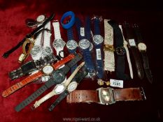 A small quantity of watches, some new including Eiger, Zeon, Geneva, Lorus, etc.