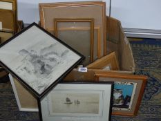 A quantity of pictures and frames