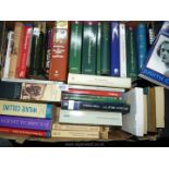 A box of novels to include; Wilkie Collins, John Buchan, Alistair Maclean, etc.