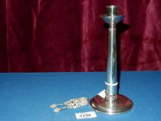 A Swedish modernist silver Candlestick stamped M9 for 1962 (8" tall),