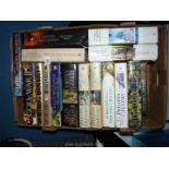 A box of hardback novels including; Philippa Gregory, Colleen McCullough, James Holland, etc.