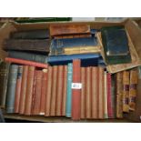 A box of books to include; 10 volumes of The Works of Shakespeare, Keats, Burns, etc.