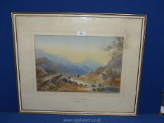 A framed and mounted Watercolour titled 'The Vale of Gwynant, Caernarvonshire',