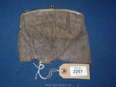 A 1920's chain mail leather lined cocktail purse.