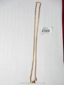 A 9ct flat rope twist link chain, 26 1/2" long. 8.6 gms approx.